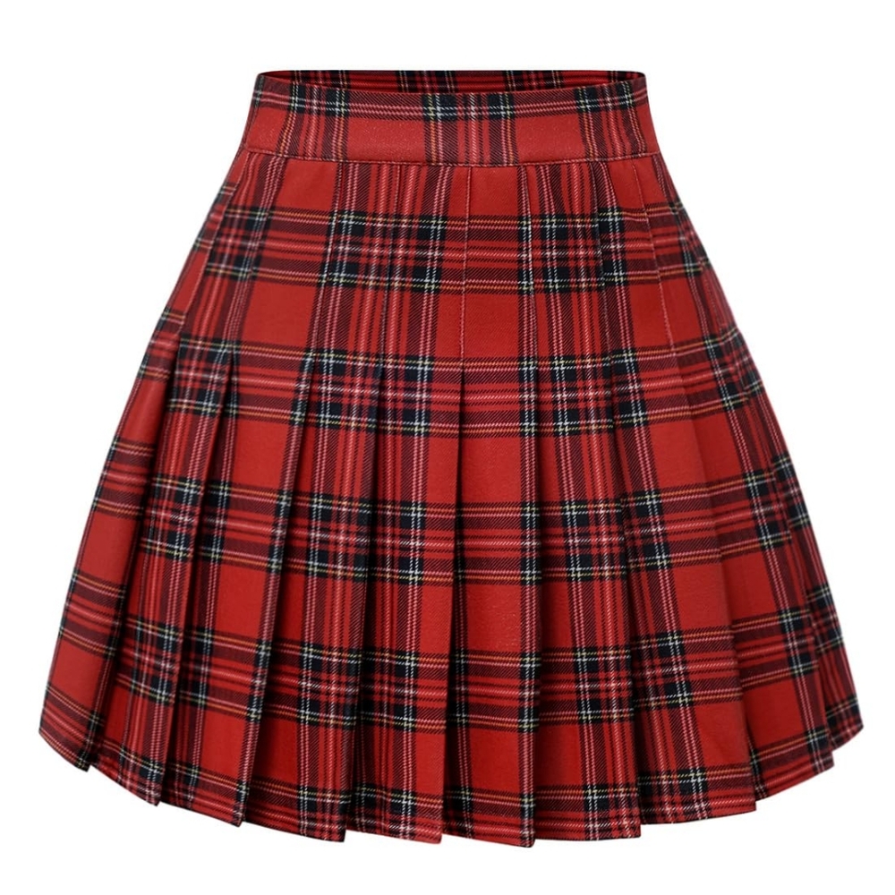 Red Plaid Women's Skirt